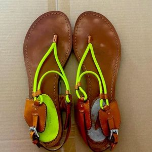 Coach neon green sandals 9.5